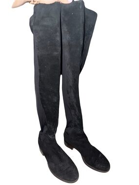 Tory Burch Black Over-the-Knee Suede Boots